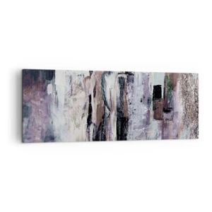 Cuadro sobre lienzo - Impresión de Imagen - Una composición abstracta con tres figuras en colores pastel. - 140x50cm - El trío misterioso - Decoración de pared moderna para salón y dormitorio ARTTOR