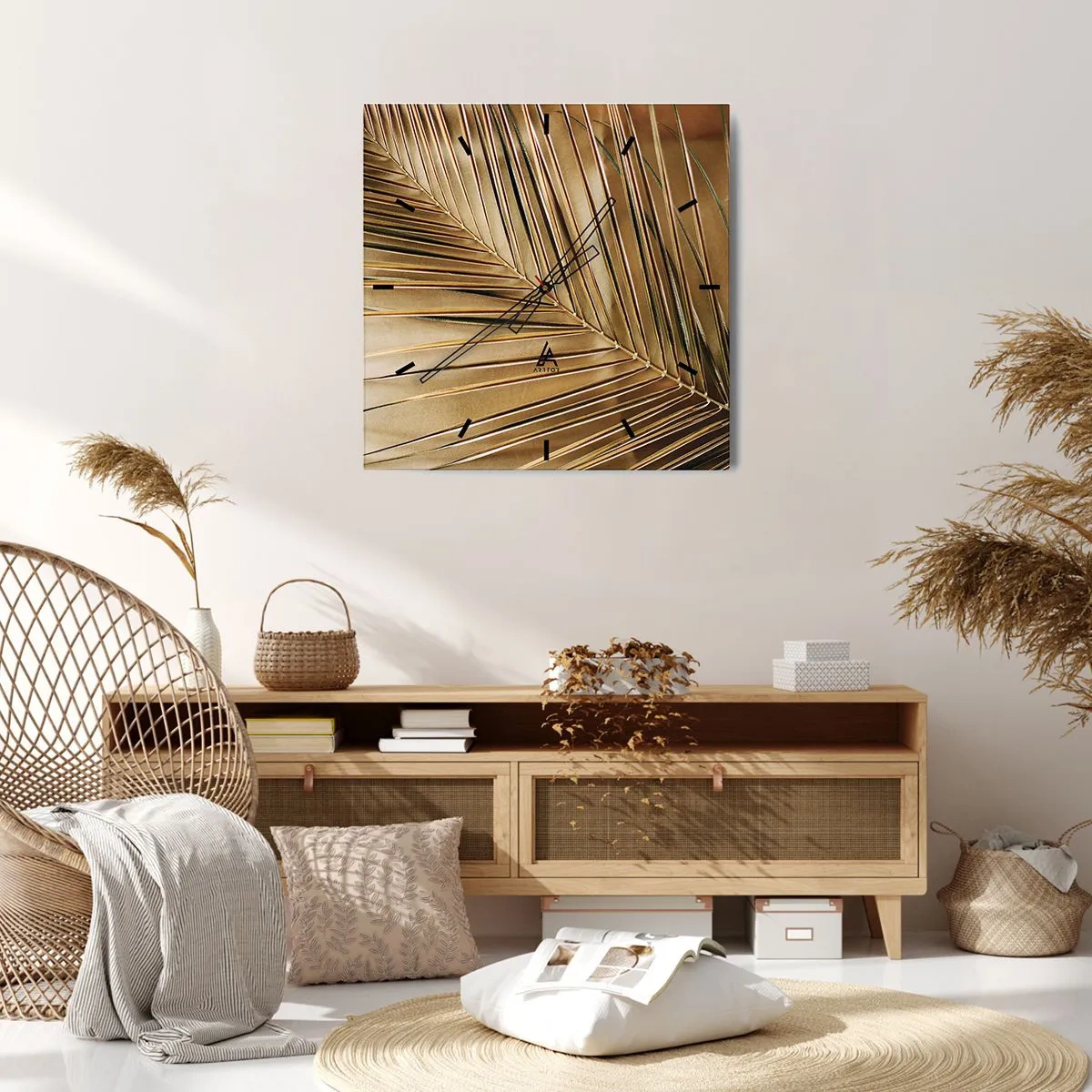 Reloj de pared - Reloj de vidrio - Una columnata natural - 40x40 cm