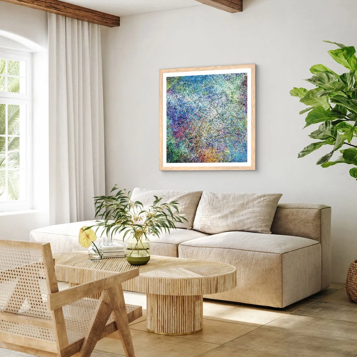 Póster en marco roble claro - No es tan fácil - 30x30 cm