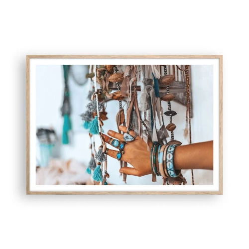 Póster en marco roble claro - Tesoros locales - 100x70 cm