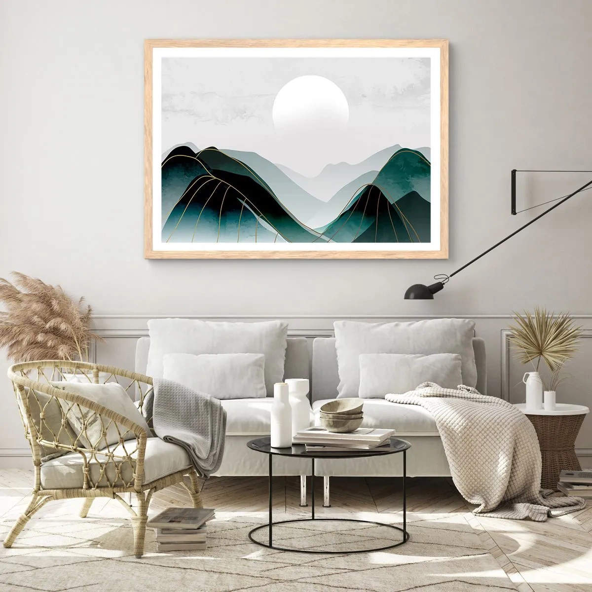 Póster en marco roble claro - Con toda la majestuosidad - 70x50 cm