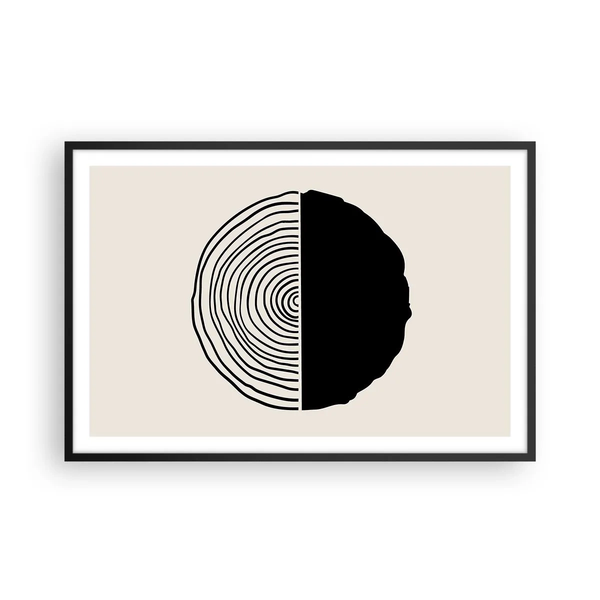 Póster en marco negro - Mitad y mitad - 91x61 cm