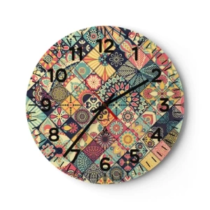 Reloj de pared - Reloj de vidrio - Clima marroquí - 30x30 cm