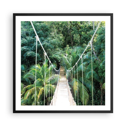 Póster en marco negro - ¡Bienvenido a la selva! - 60x60 cm