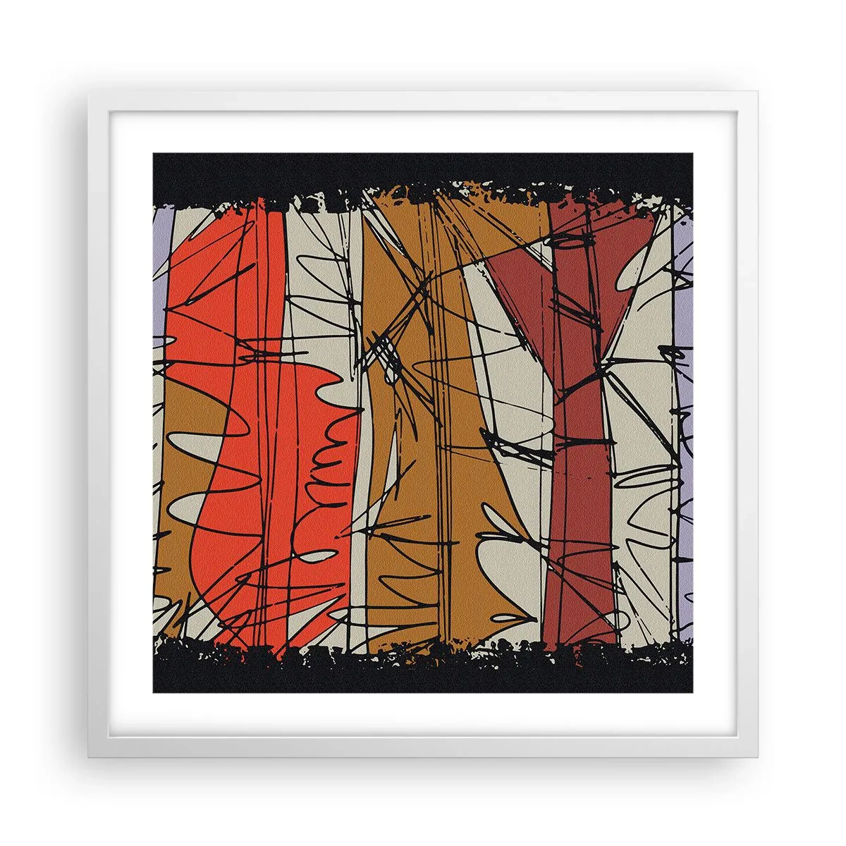 Póster en marco blanco - Composición espontánea - 50x50 cm