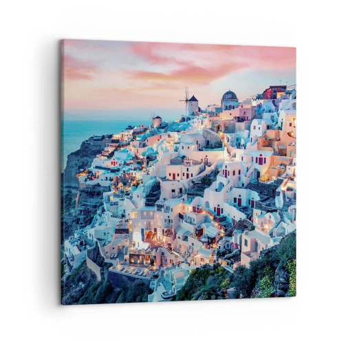 Cuadro sobre lienzo - Impresión de Imagen - Vacaciones en Grecia - 50x50 cm