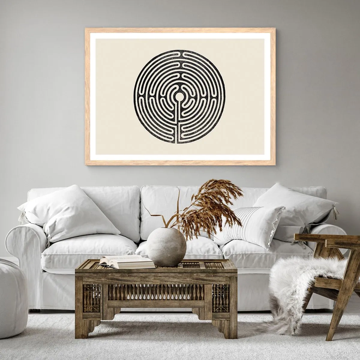 Póster en marco roble claro - Orden misterioso - 100x70 cm