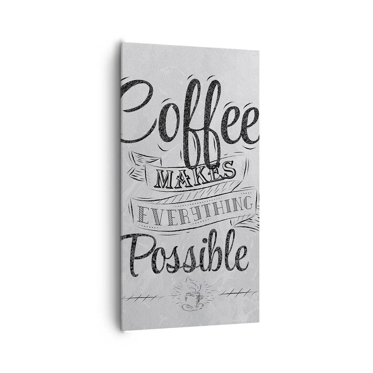 Cuadro sobre lienzo - Impresión de Imagen - ¿Cómo no amar el café? - 65x120 cm