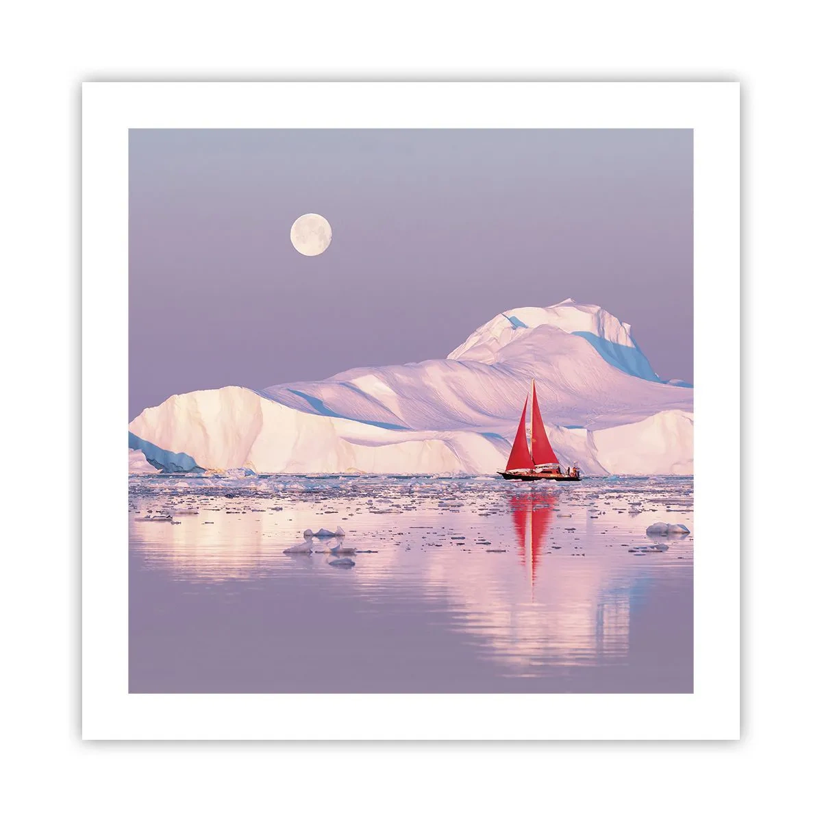 Póster - El calor de la vela, el frío del hielo - 50x50 cm