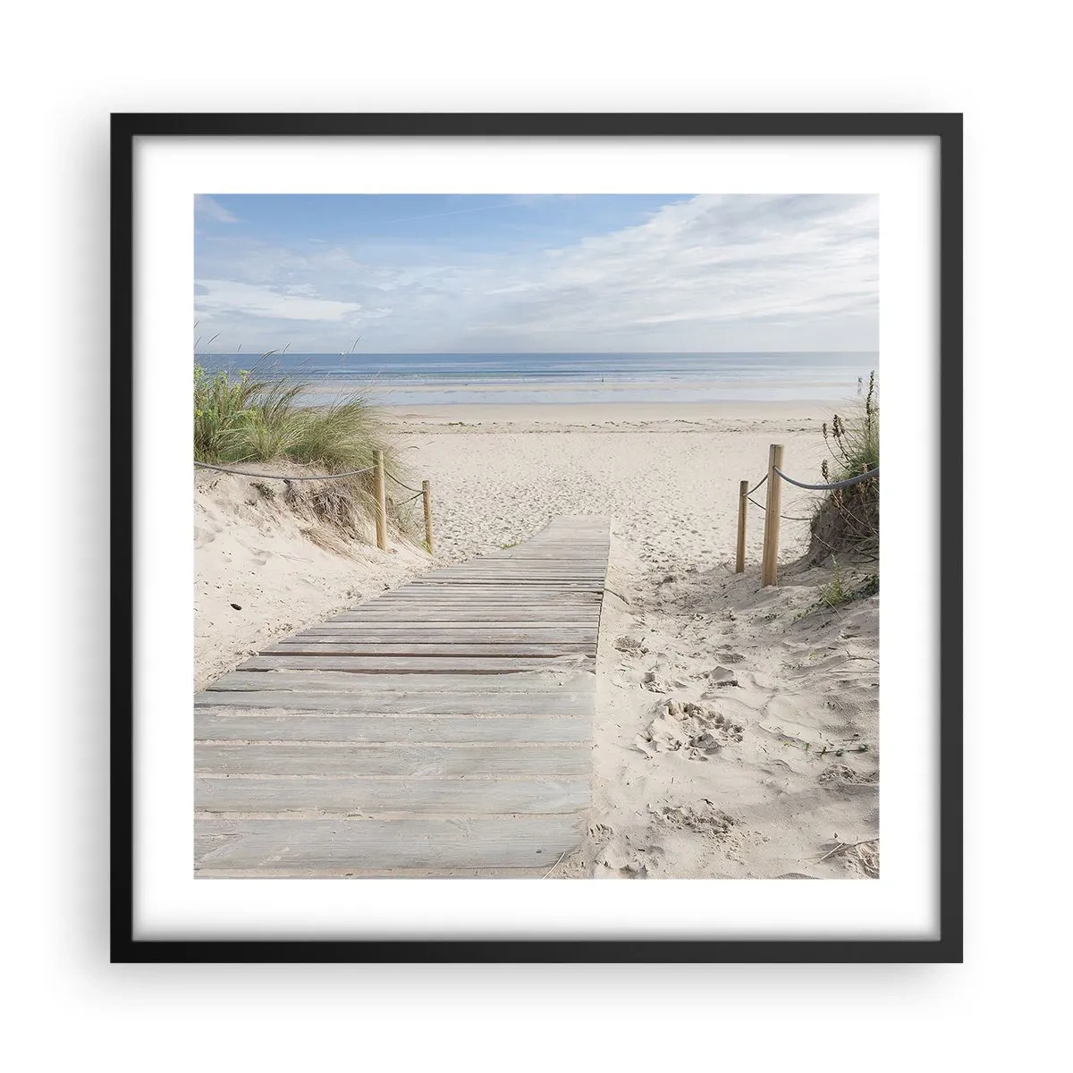 Póster en marco negro - Hasta el horizonte - 50x50 cm