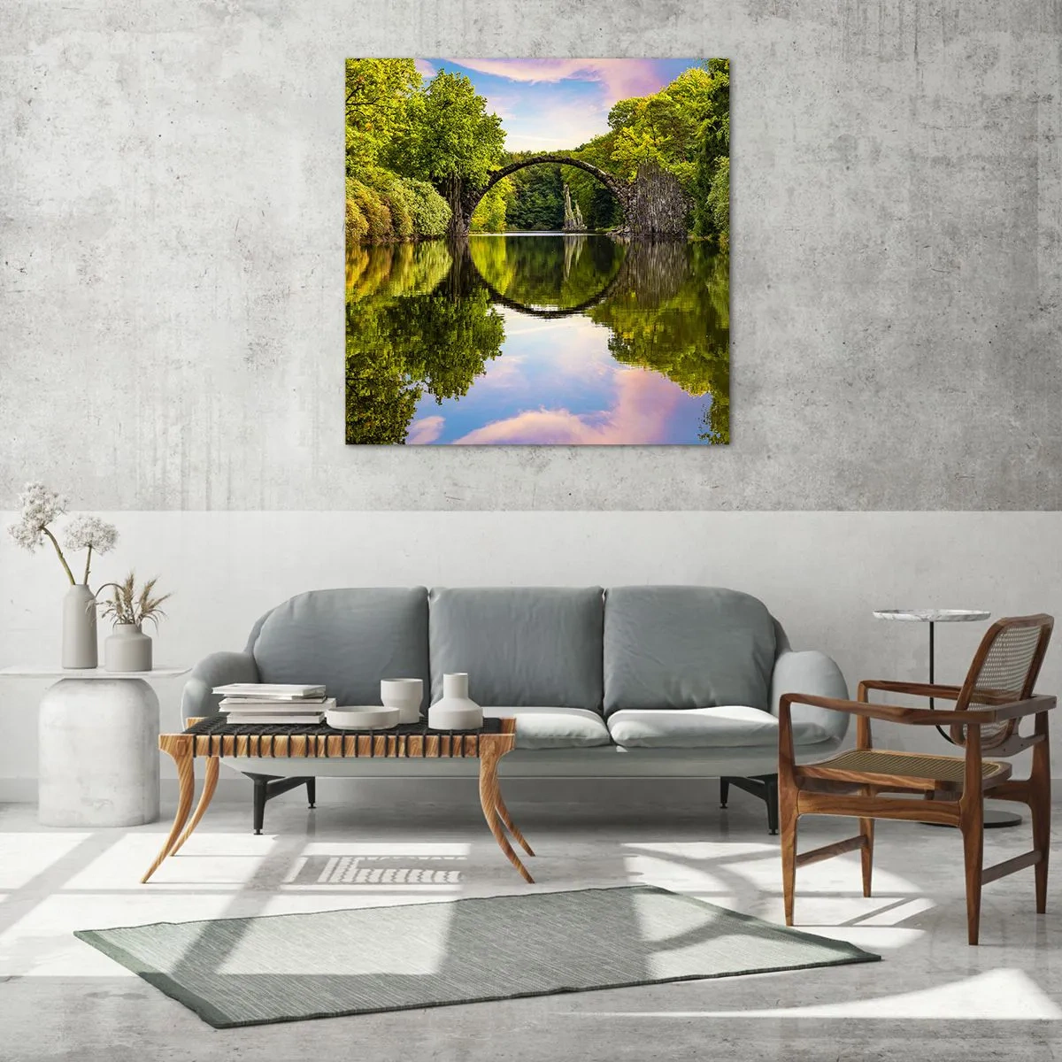 Cuadro sobre vidrio - Impresiones sobre Vidrio - En el punto de encuentro de dos mundos - 70x70 cm