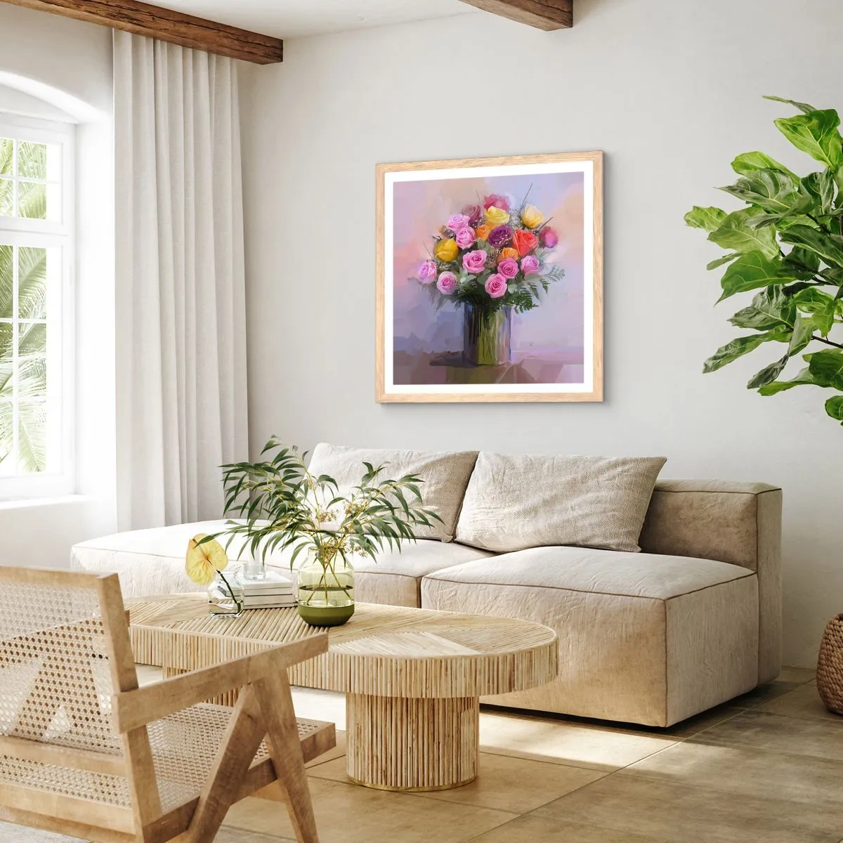 Póster en marco roble claro - Belleza inmortalizada - 50x50 cm