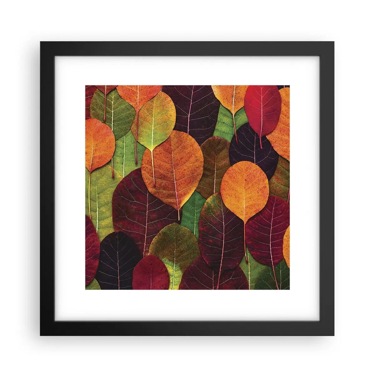 Póster en marco negro - Mosaico de otoño - 30x30 cm