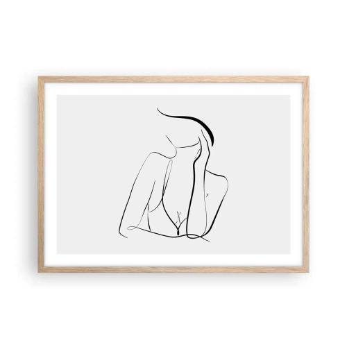 Póster en marco roble claro - En la ola de sueños - 70x50 cm