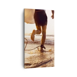 Cuadro sobre lienzo - Impresión de Imagen - Para enfrentar la ola - 45x80 cm