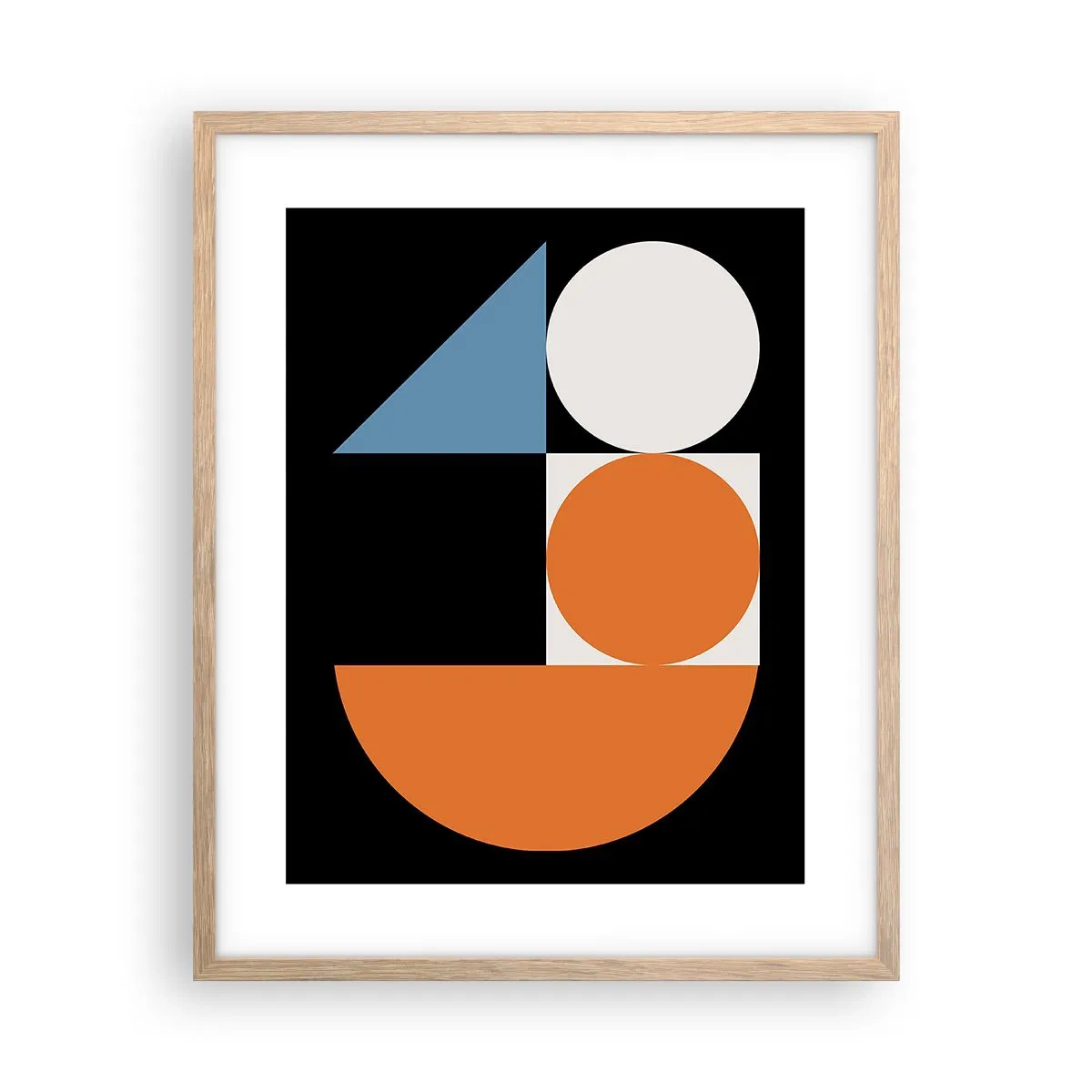 Póster en marco roble claro - Diseño con figuras - 40x50 cm