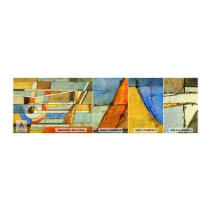 Muestra de fotomural autoadhesivo Deluxe Sticker - Cubismo en una obra - Abstracción, Pedazo, Gráficos - 100x30 cm