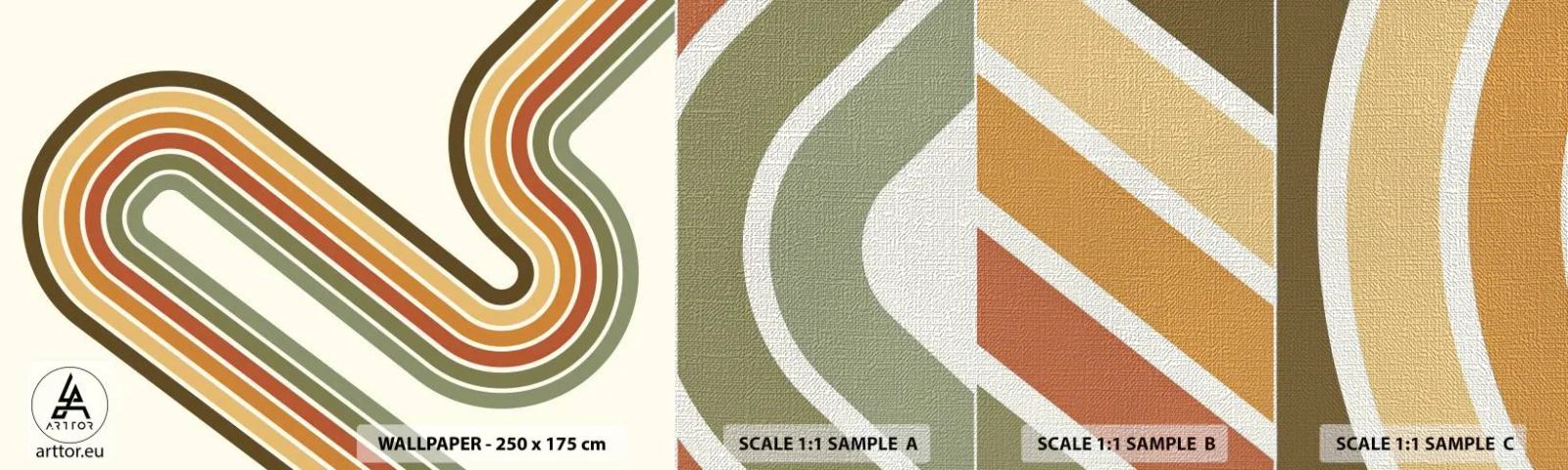 Muestra de fotomural Premium Canvas - Zigzagueando hasta su destino - Abstracción, Pedazo, Patrón moderno - 100x30 cm