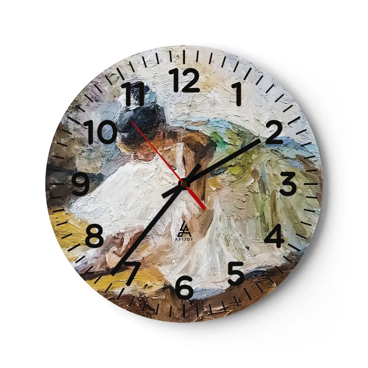 Reloj de pared - Reloj de vidrio - De un cuadro de Degas - 30x30 cm