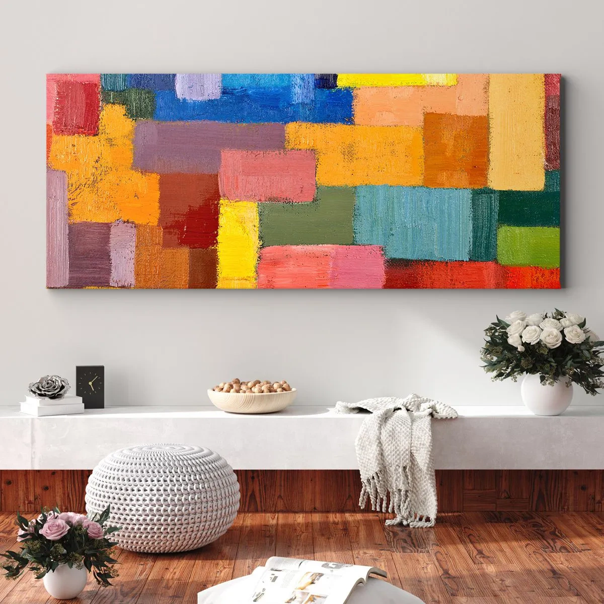 Cuadro sobre lienzo - Impresión de Imagen - Cada una diferente, todas coloridas - 100x40 cm