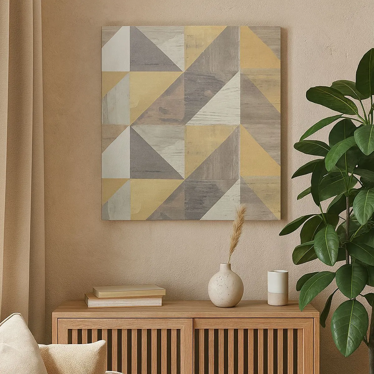 Cuadro sobre lienzo - Impresión de Imagen - El arte de los triángulos - 30x30 cm