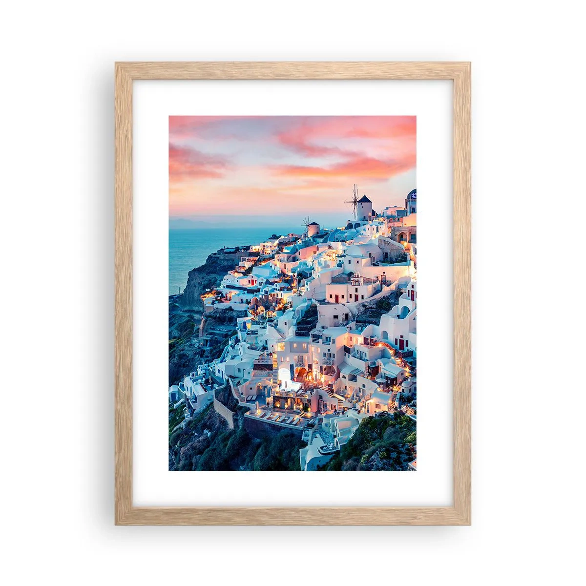 Póster en marco roble claro - Vacaciones en Grecia - 30x40 cm