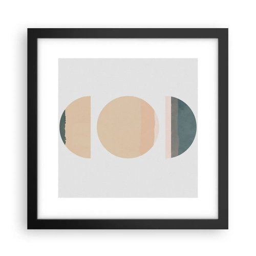 Póster en marco negro - Círculo tras círculo - 30x30 cm