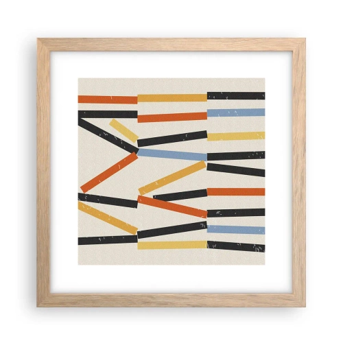 Póster en marco roble claro - Composición horizontal - 30x30 cm