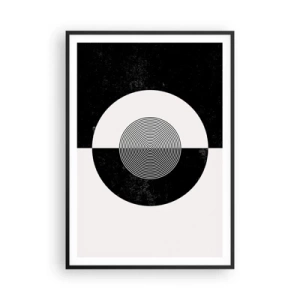 Póster en marco negro - Armonía en blanco y negro - 70x100 cm