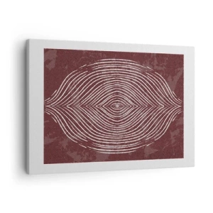 Cuadro sobre lienzo - Impresión de Imagen - Ondas simétricas en líneas blancas sobre un fondo marrón - 70x50cm - El espacio habla - Decoración de pared moderna para salón y dormitorio ARTTOR