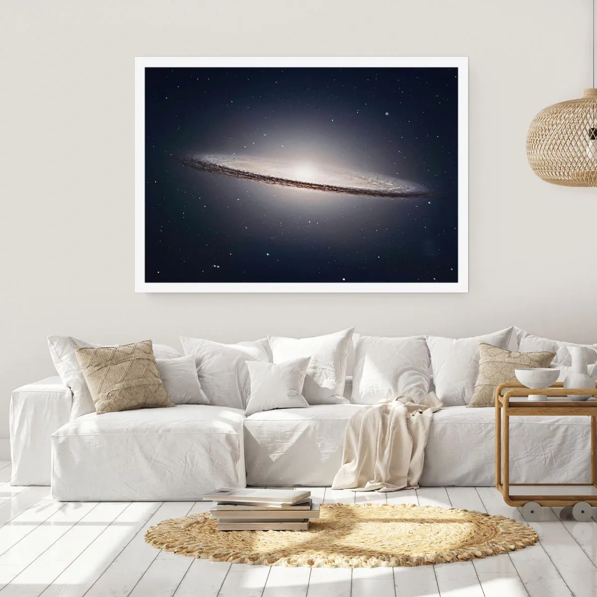 Póster - Una galaxia espiral con el espacio estrellado como telón de fondo. - 100x70cm - Érase una vez en una galaxia muy, muy lejana.... - Decoración de pared moderna para salón y dormitorio ARTTOR