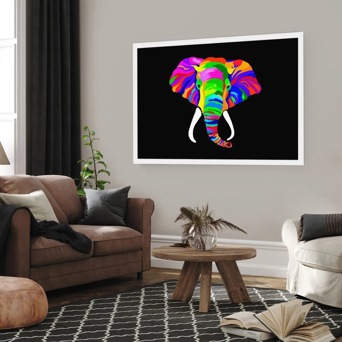 Póster - El elefante al que le gustaba bañarse en el arco iris - 70x50 cm