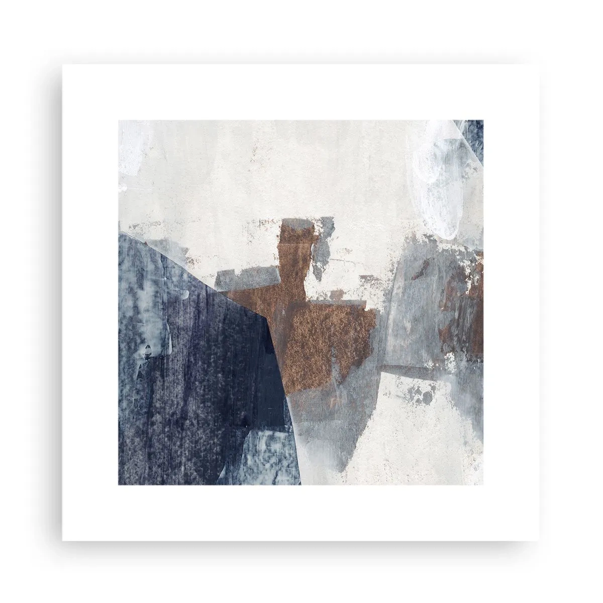 Póster - Formas azules y marrones - 30x30 cm