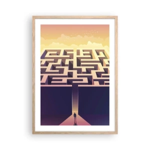 Póster en marco roble claro - Momento de tomar decisiones - 50x70 cm