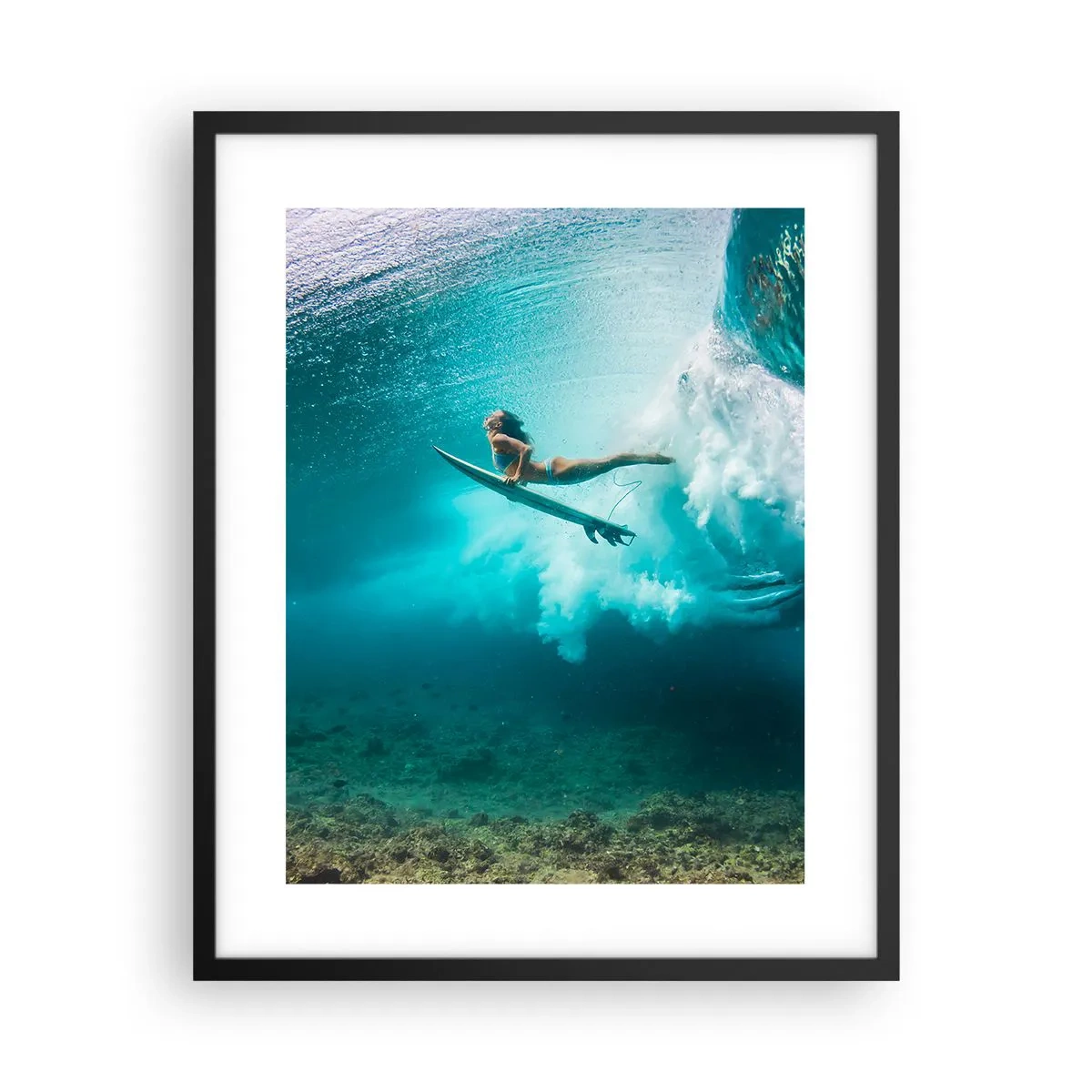 Póster en marco negro - Mundo submarino - 40x50 cm