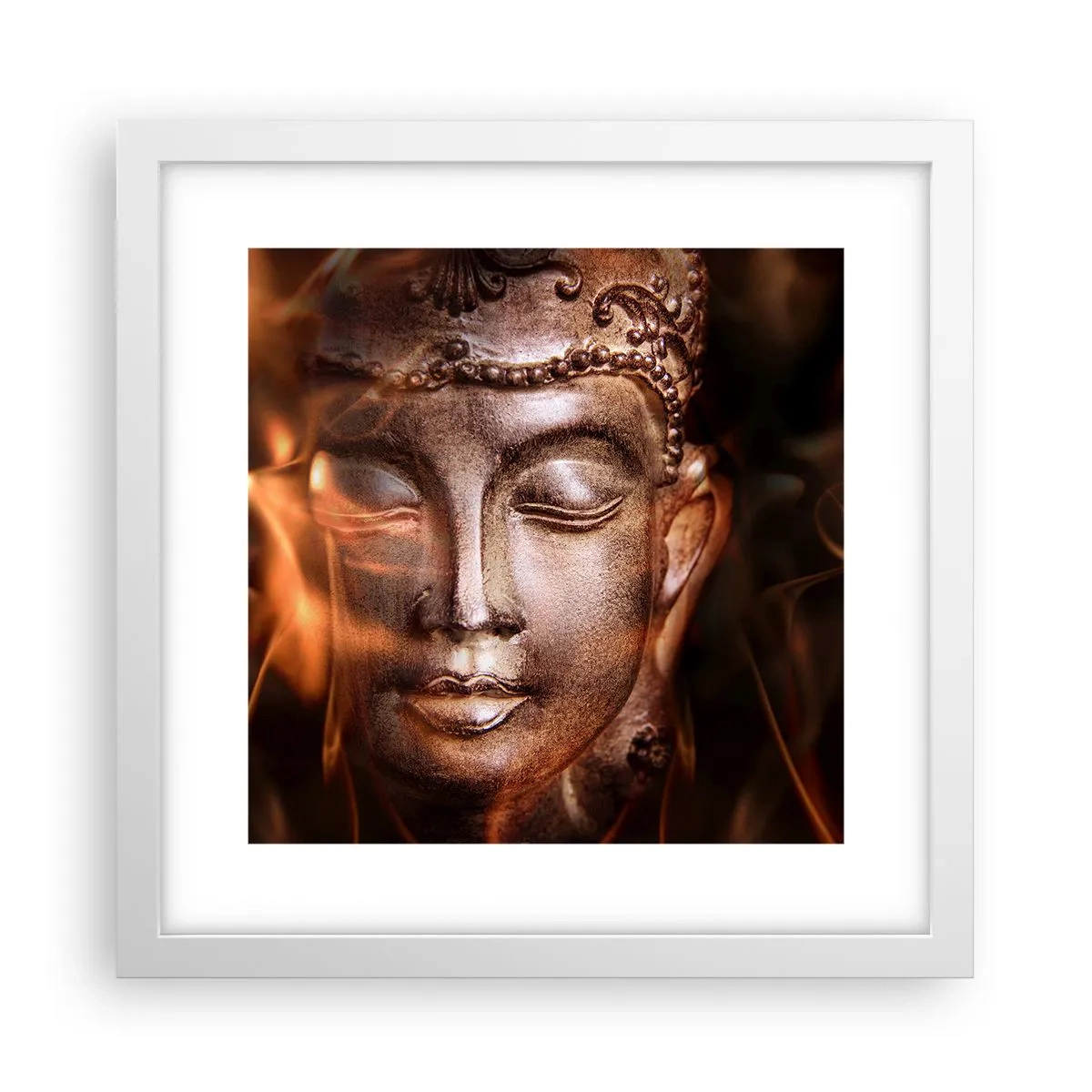 Póster en marco blanco - Solo existe el aquí y el ahora - 30x30 cm