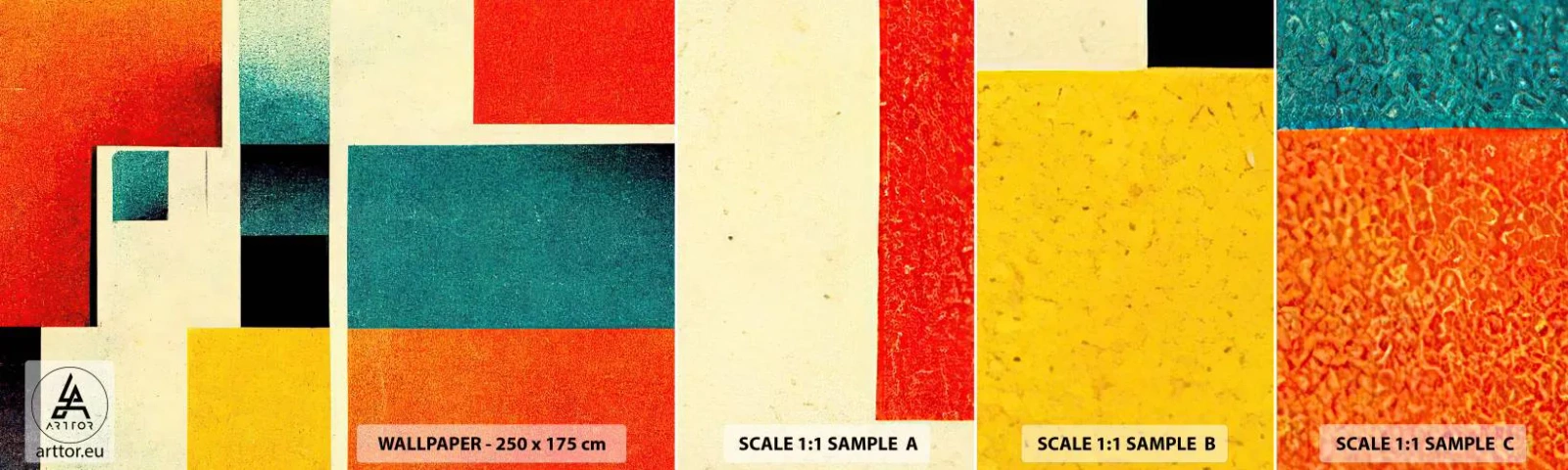 Muestra De Fotomural Standard Eco - Abstracción geométrica - buena energía - Cuadrícula, Envejecido, Pedazo - 100x30 cm