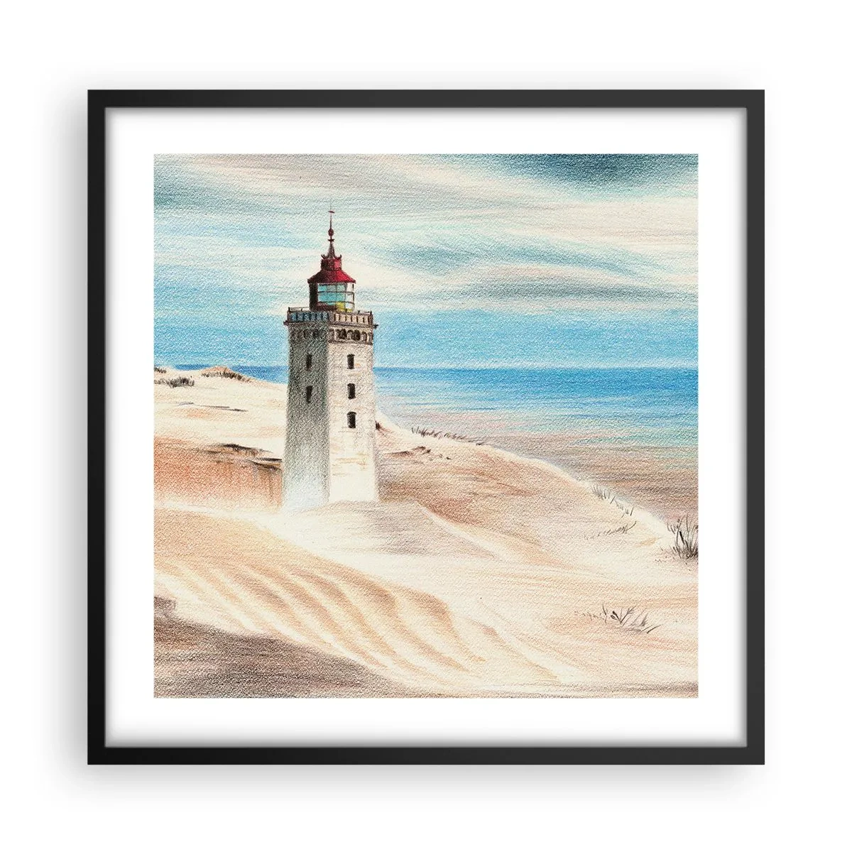 Póster en marco negro - Siempre mirando al mar - 50x50 cm