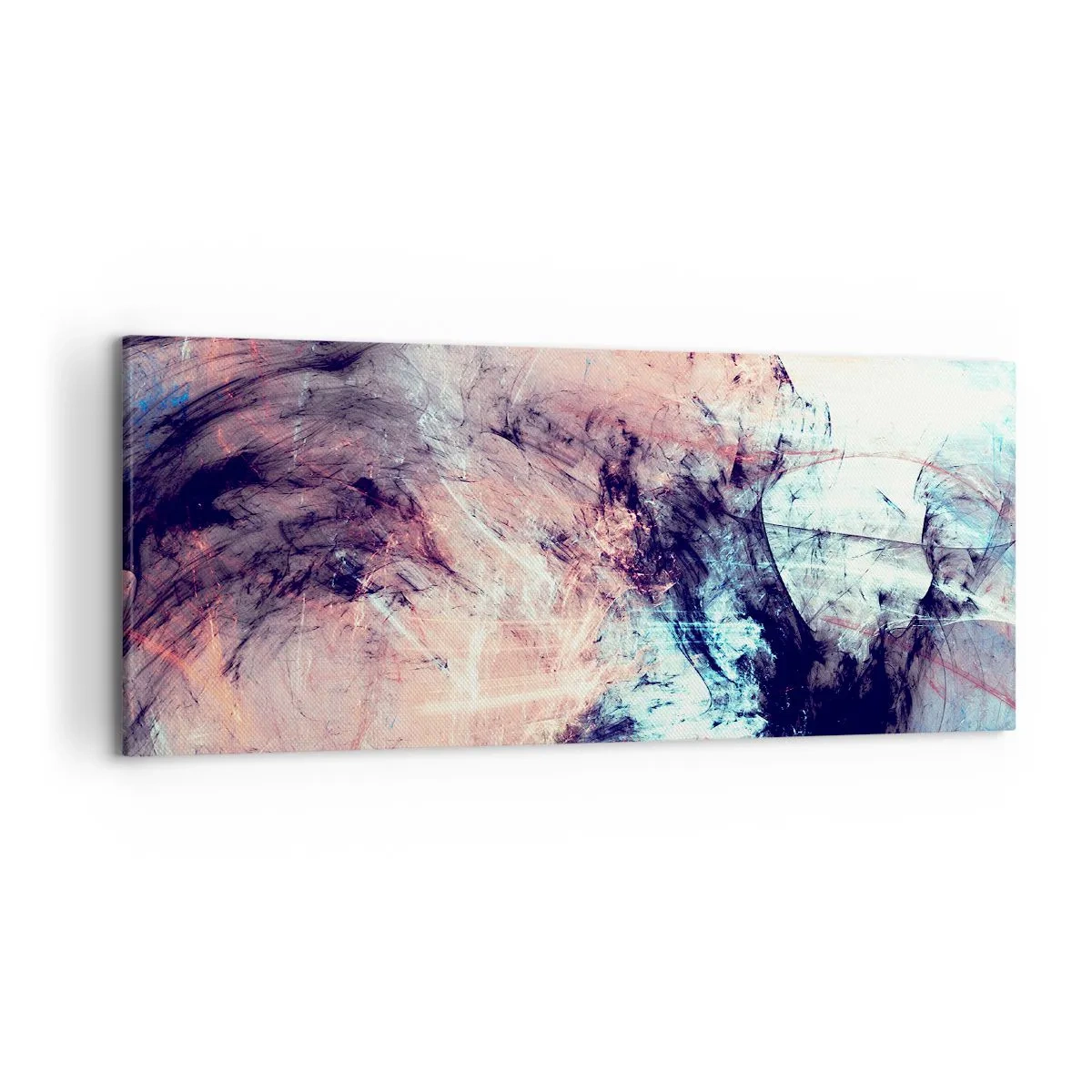 Cuadro sobre lienzo - Impresión de Imagen - Composición abstracta en tonos pastel y oscuros. - 120x50cm - Siente el viento - Decoración de pared moderna para salón y dormitorio ARTTOR