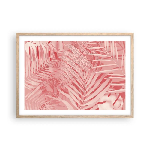 Póster en marco roble claro - Concepto rosa - 70x50 cm