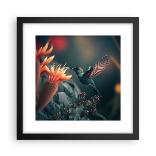 Póster en marco negro - Una vida verdaderamente colorida - 30x30 cm