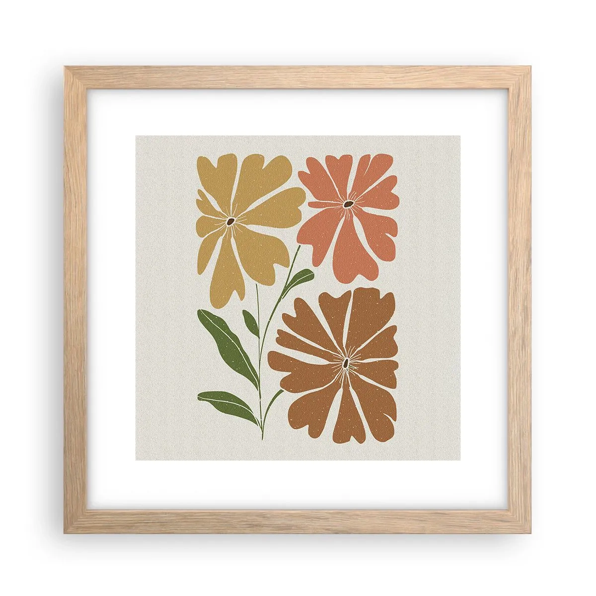 Póster en marco roble claro - Naturaleza y geometría - 30x30 cm