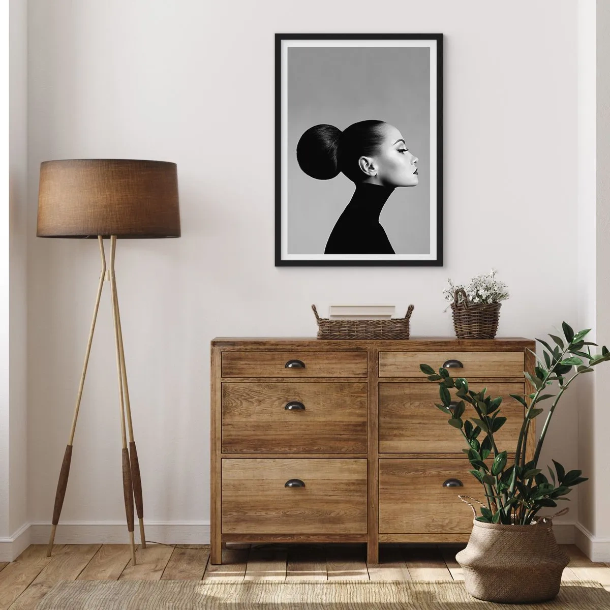 Póster en marco negro - Nefertiti contemporánea - 30x40 cm
