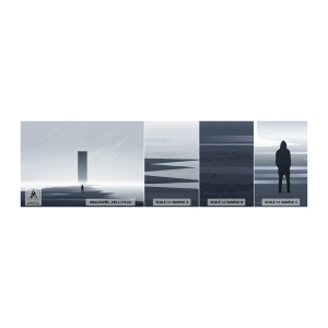 Muestra de fotomural autoadhesivo Deluxe Sticker - ¿Oportunidad o amenaza? - Minimalismo, Moderno, Soledad - 100x30 cm