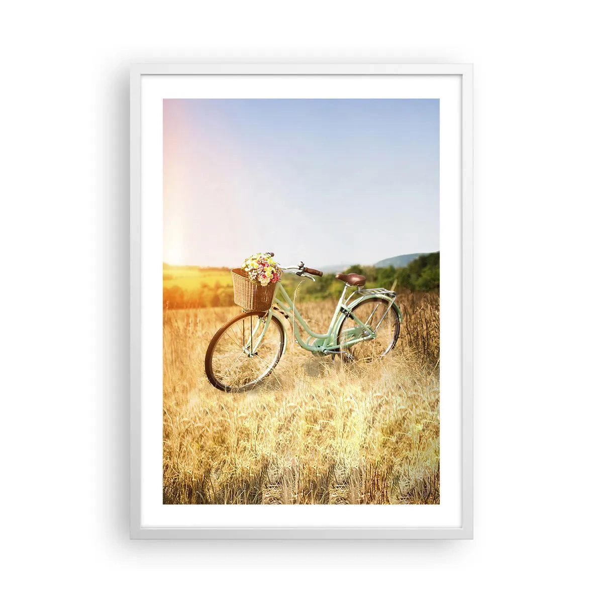 Póster en marco blanco - Me quedaré aquí un tiempo - 50x70 cm