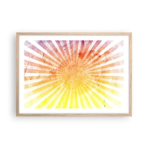 Póster en marco roble claro - Renacer del sol - 70x50 cm