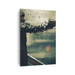 Cuadro sobre lienzo - Impresión de Imagen - Guerrero cibernético con armamento futurista. - 70x100cm - Arma letal: tu propio Terminator - Decoración de pared moderna para salón y dormitorio ARTTOR