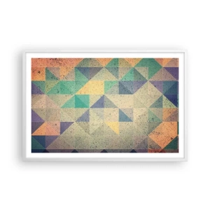 Póster en marco blanco - República de los triángulos - 91x61 cm