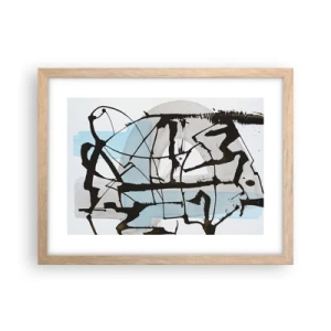 Póster en marco roble claro - Azul a pesar de todo - 40x30 cm