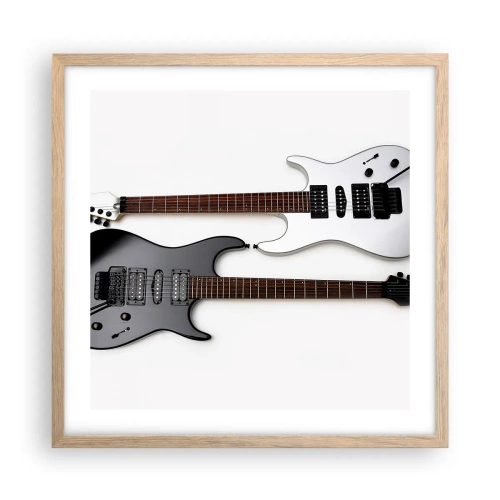 Póster en marco roble claro - Armonía de formas - 50x50 cm